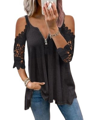 Women's Popular Hollow-out Camisole Lace Sleeve Knitted Vests