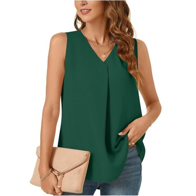 Women's Summer Loose Shirt Solid Color T-shirt Blouses