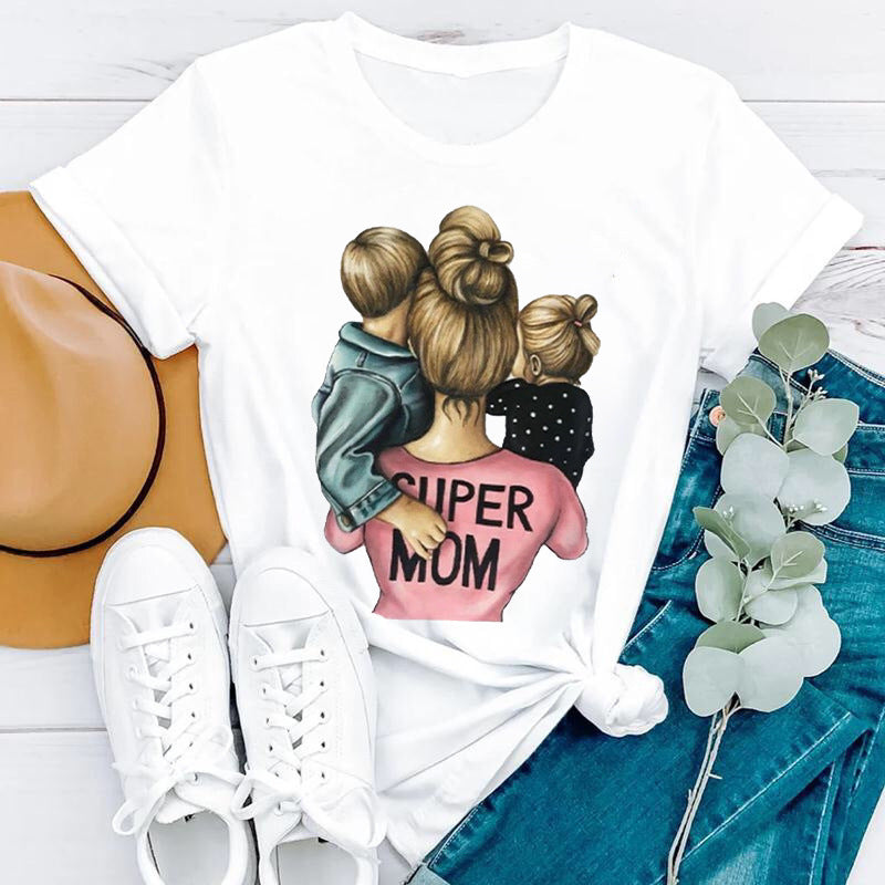 Women's Mother's Day Theme Simple Letter Large Bottoming Shirt Blouses