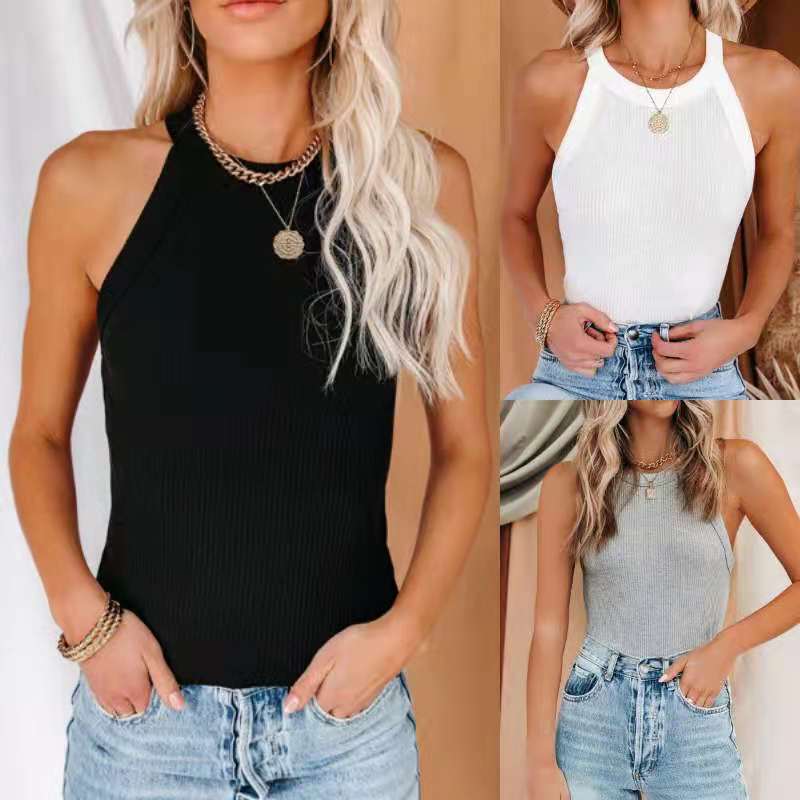 Women's Sexy Round Neck Inner Wear Outer Tops