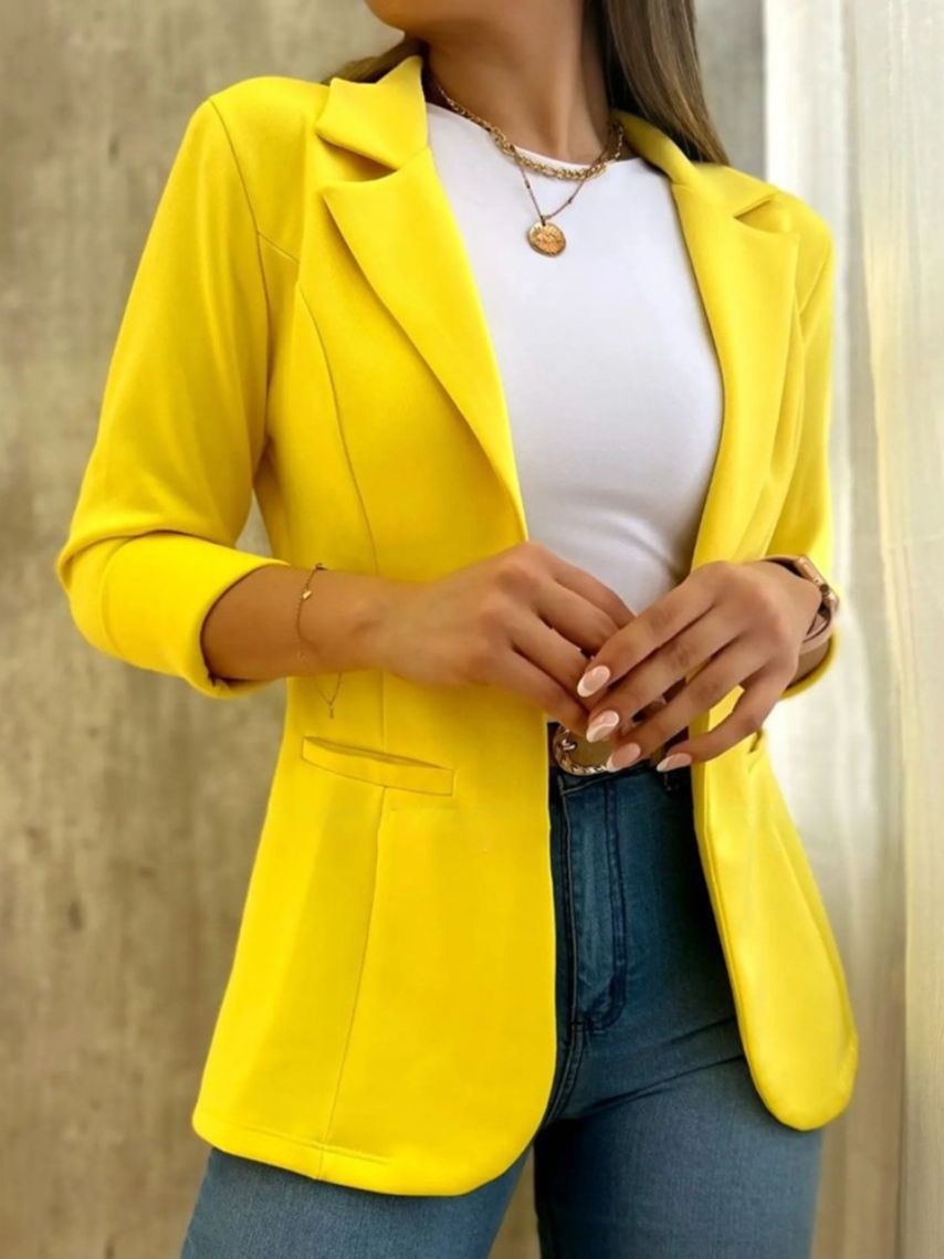 Women's Autumn Solid Color Minimalist Long Sleeve Blazers