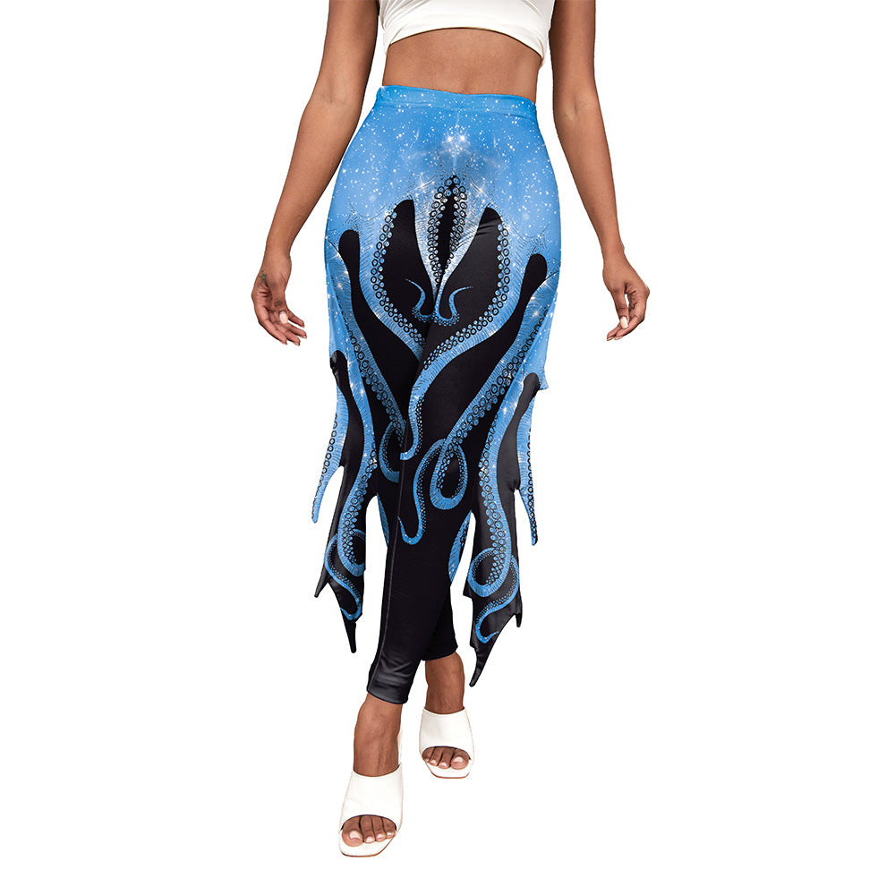 Women's Mermaid Tail Scale Fish Fins Printed Jumpsuits