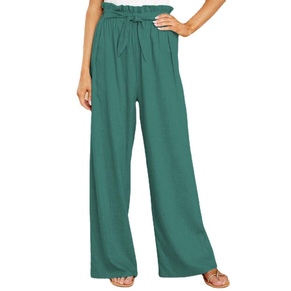 Elegant Women's Loose Cotton Linen Casual Pants