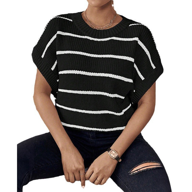 Women's With Sleeves Female Summer Striped Print Sweaters