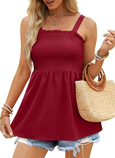 Versatile Cool Pretty Summer Camisole Ruffled Tops