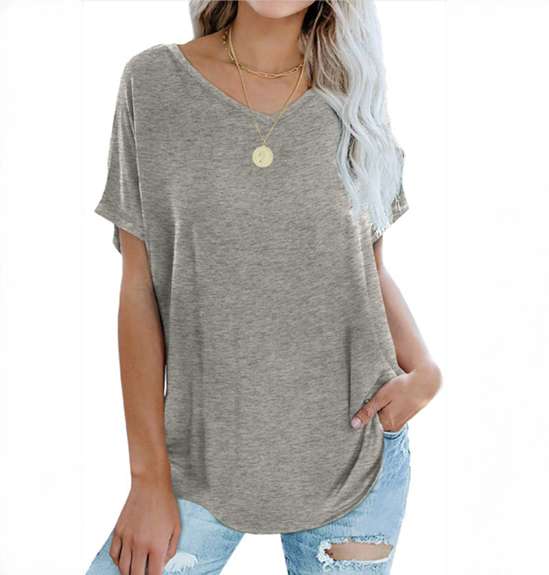 Women's T-shirt Loose Design V-neck Casual Summer Blouses