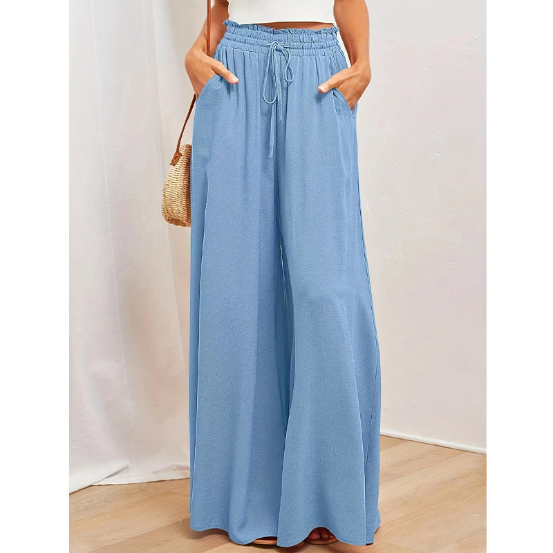 Women's Casual Wide Leg Loose Fashionable Trousers Pants