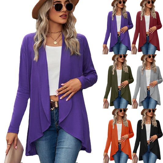 Women's Long Sleeve Solid Color Loose Knitting Coats