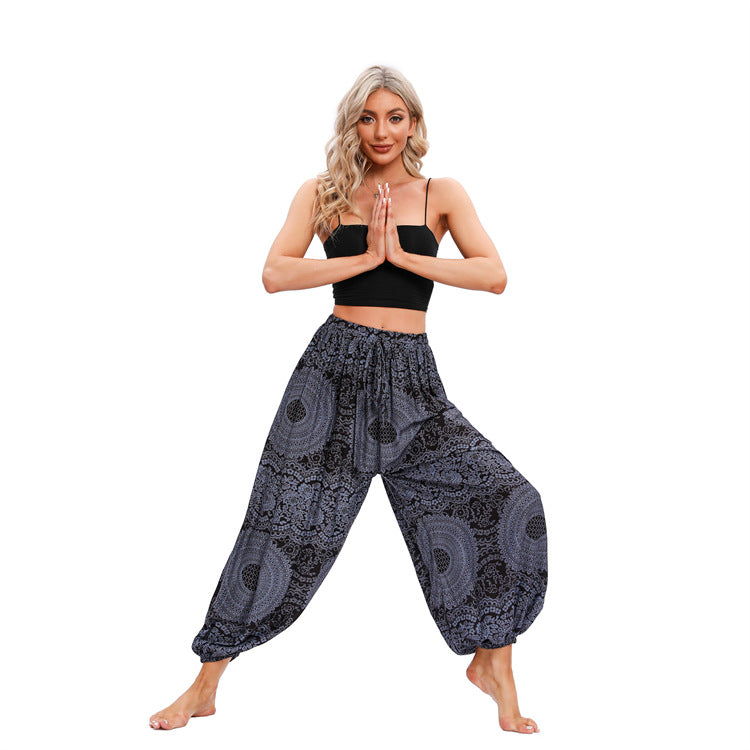 Pantalon bloomer neutre de yoga taille plus bohème gracieux