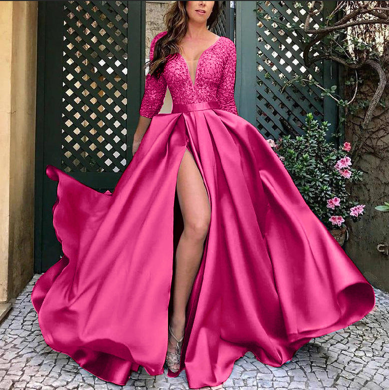 Robe de mariée sexy en dentelle à paillettes pour femmes