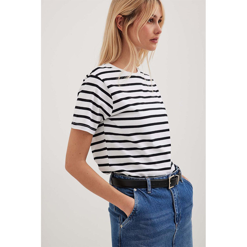 T-shirt Sleeve Versatile Simple Loose Cotton Blouses