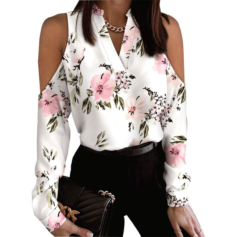 Attractive Classic Long Sleeve Printed Shirt Blouses