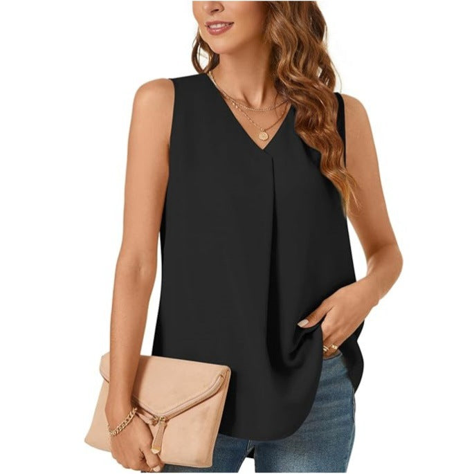 Women's Summer Loose Shirt Solid Color T-shirt Blouses