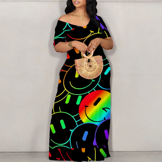 Women's Innovative Fashion Printing Maxi Dress Dresses