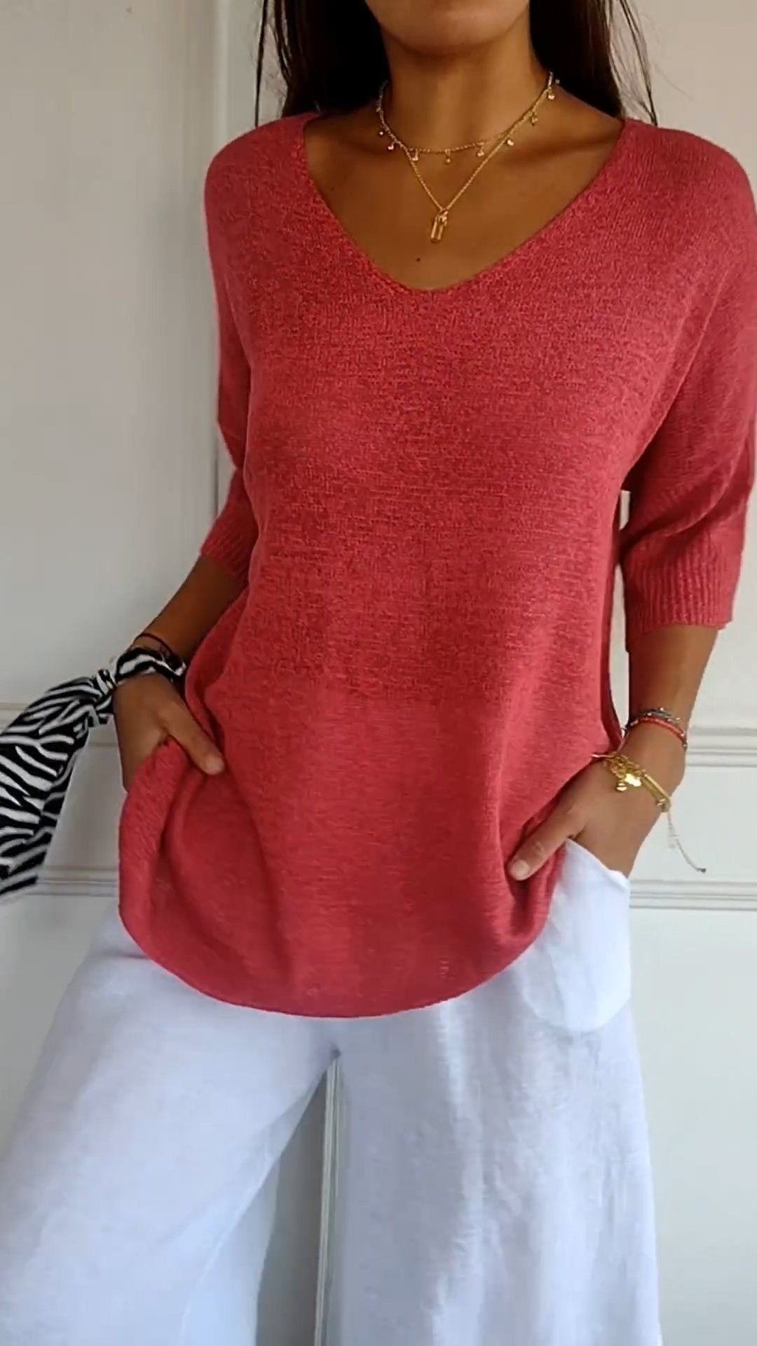 Women's Casual Basic Style Slimming Solid Color Knitwear