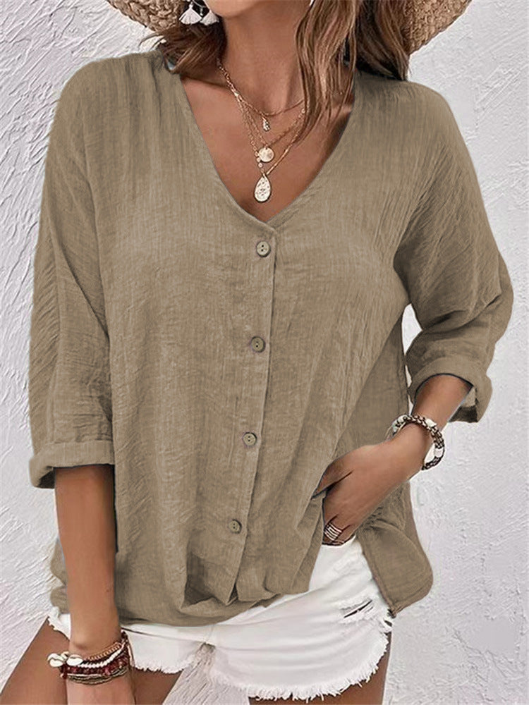 Women's Pullover Sleeve Loose Shirt Casual Blouses