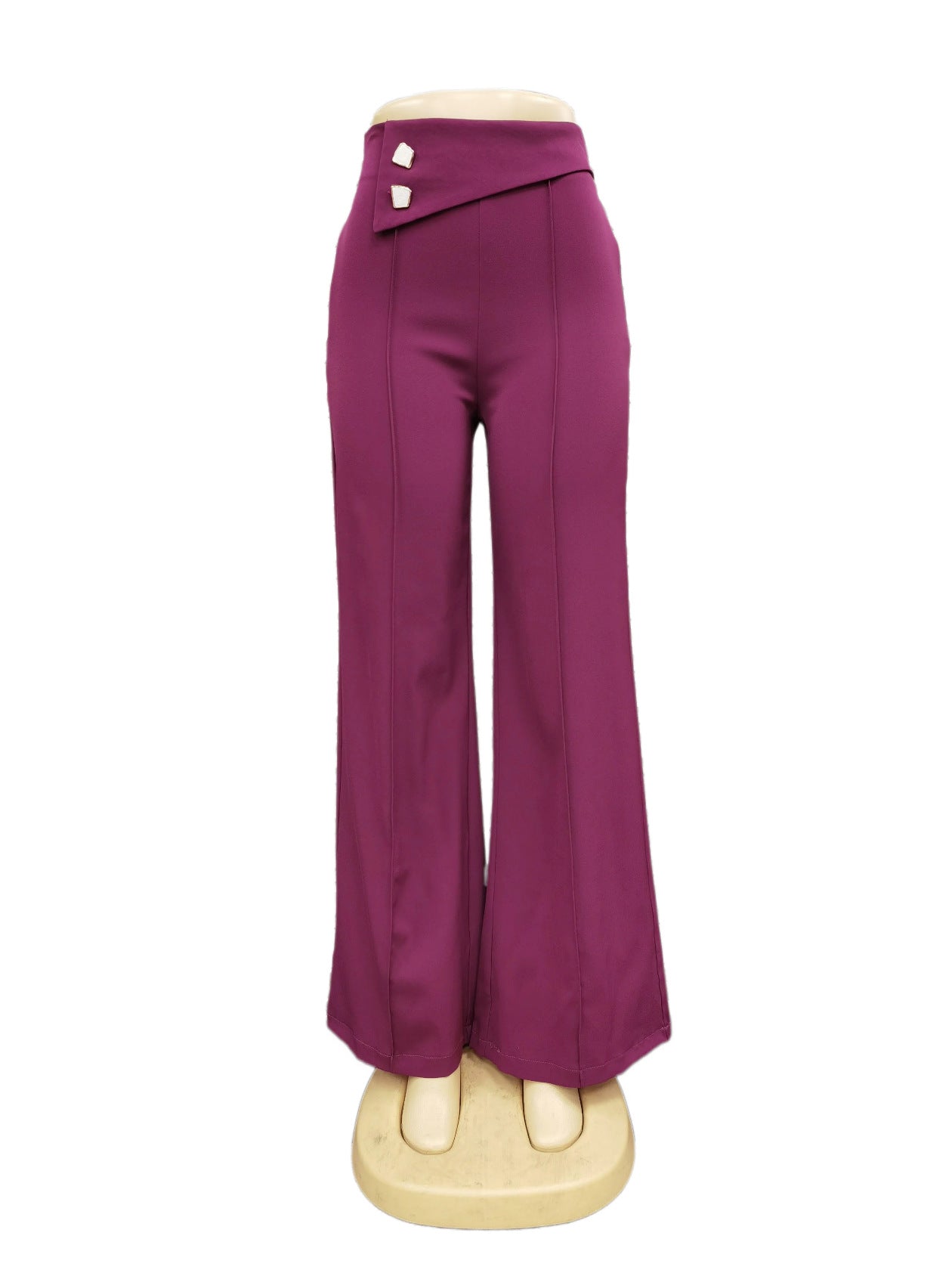 Women's Solid Color High Waist Casual Trousers Pants