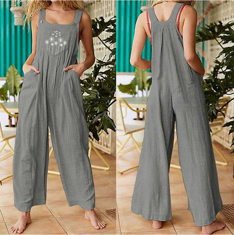 Beautiful Women's Loose Printed Pocket Casual Pants