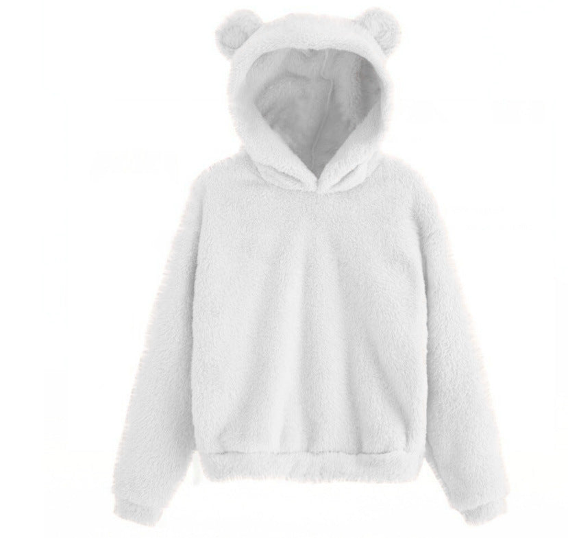 New Trendy Fluffy Rabbit Hooded Warm Sweaters