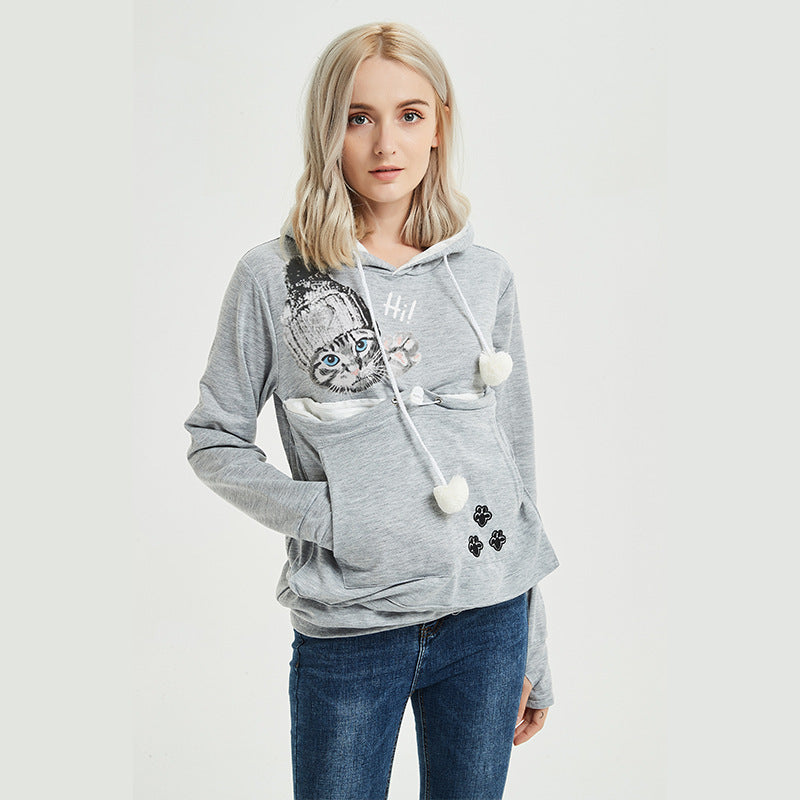 Autumn Big Pocket Hooded Peering Star Sweaters