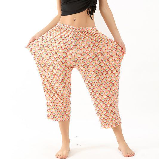 Women's And Thin High Elastic Casual Base Home Loose Pants