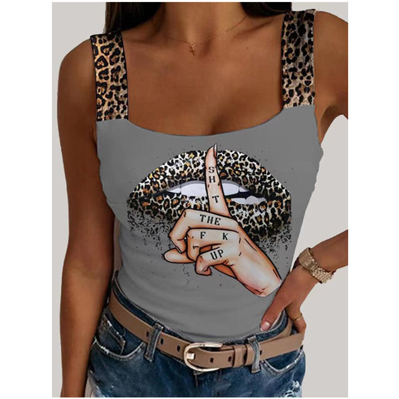 Graceful Elegant Women's Sexy Camisole Printings Tops