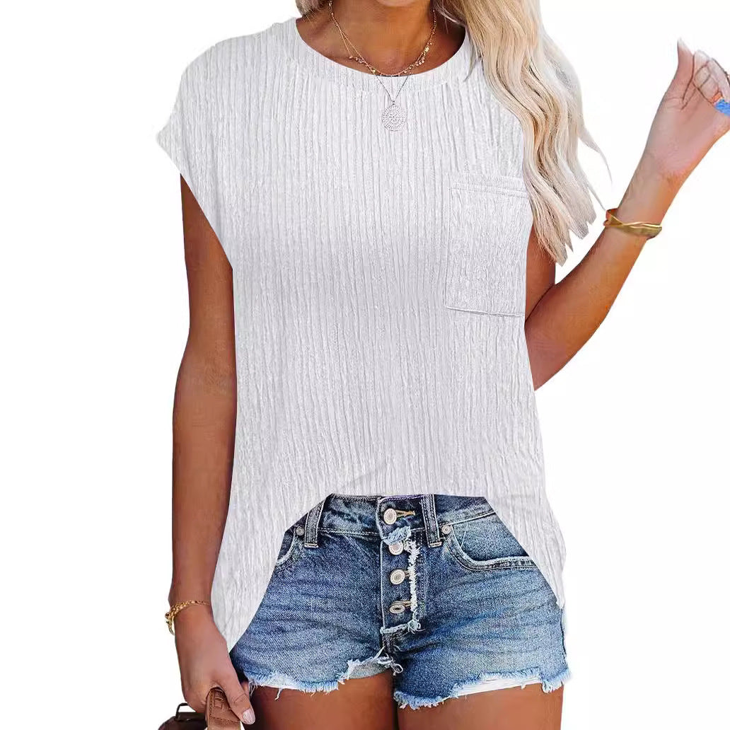 Women's Popular Casual Round Neck T-shirt Shirt Tops