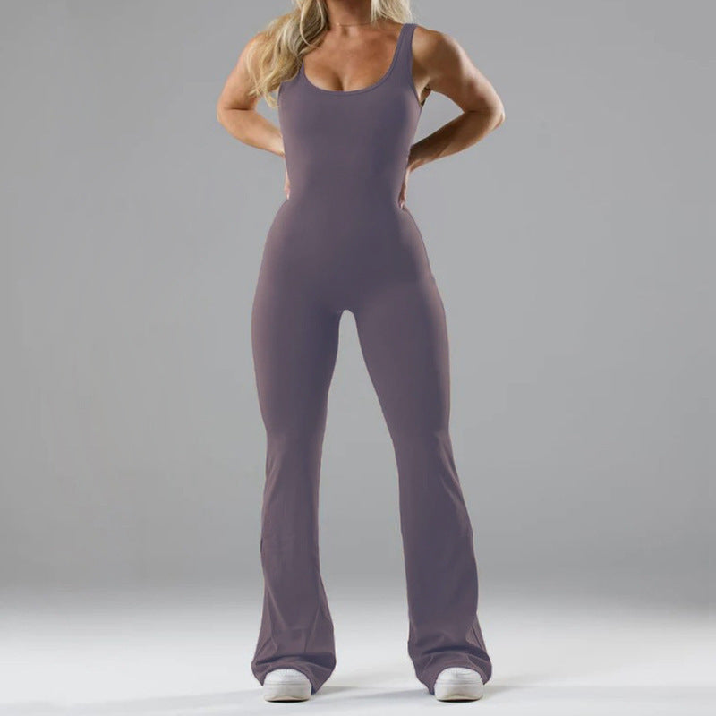 Fashion Tight Yoga Bodysuit Casual Hollow Seamless Workout Jumpsuits