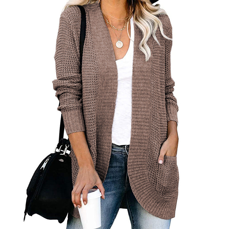 Cool Women's Slouchy Curved Large Pocket Sweaters