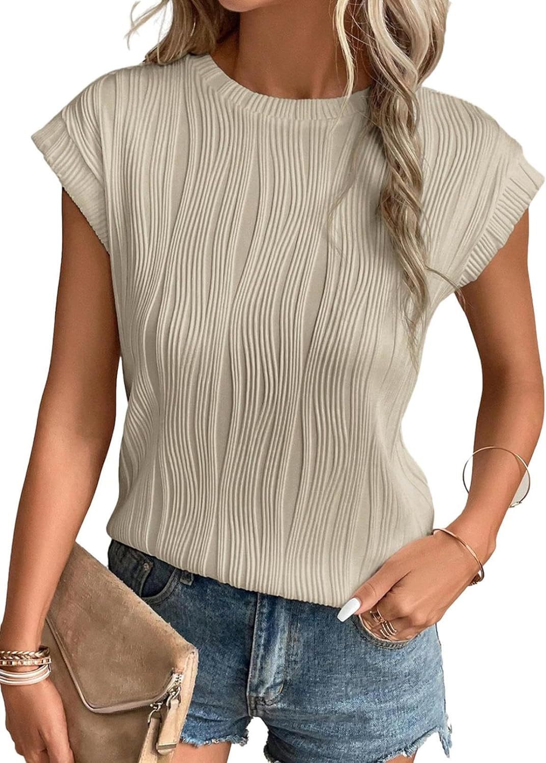 Women's Neck Super Sleeve Solid Color Summer Blouses