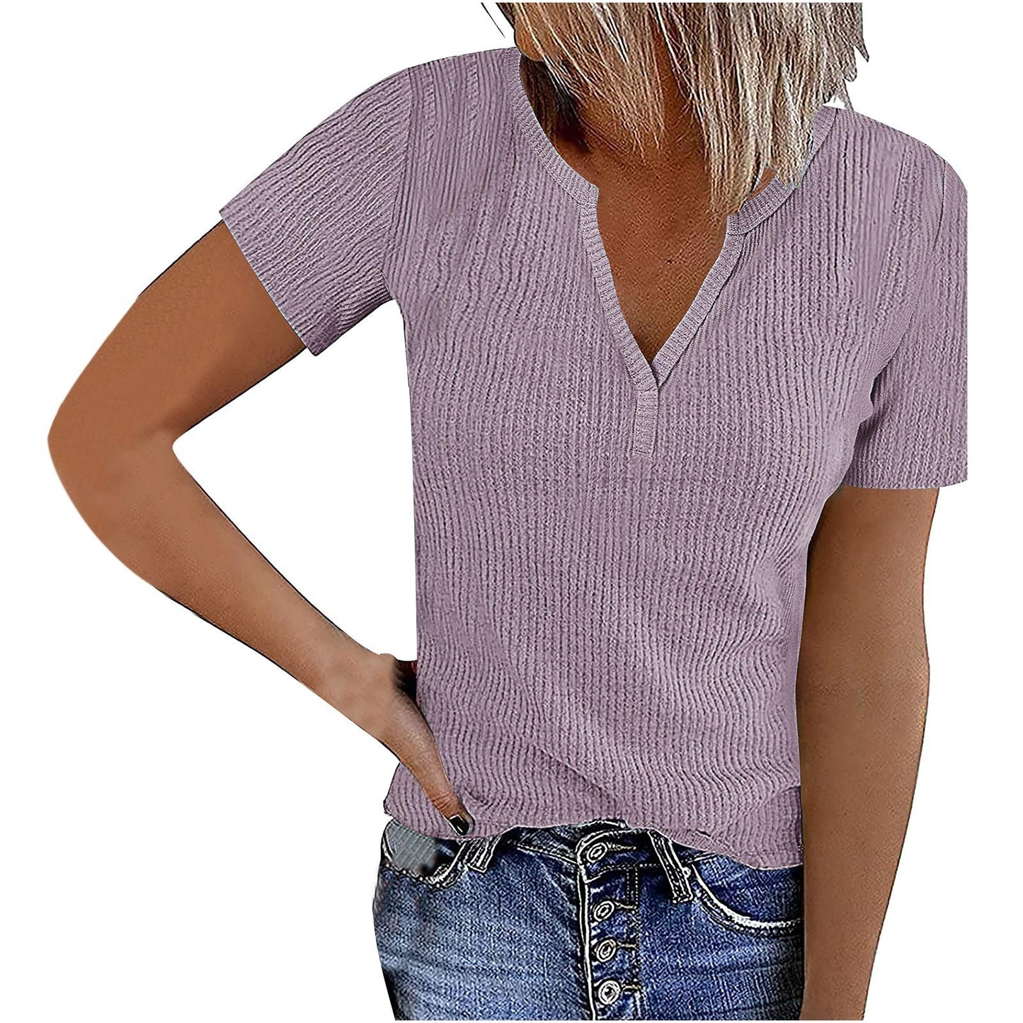 Women's Solid Color Slim Fit Pullover Elegant Blouses