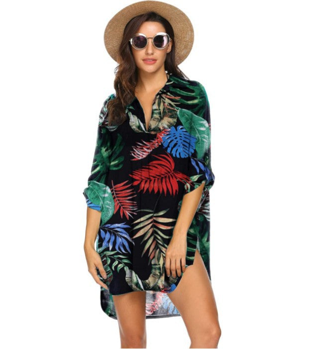 Damen Badeanzug Strand Cover Up Bikini Sonnenkleidung