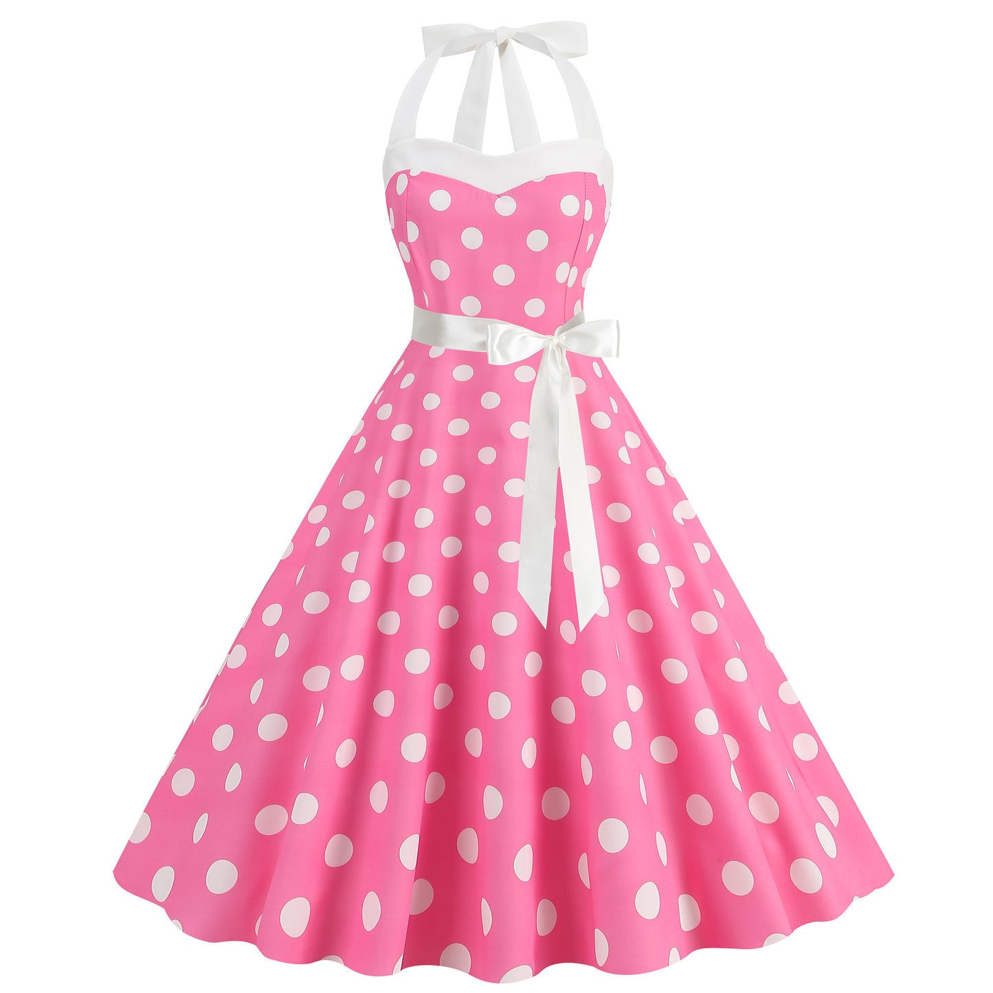 Retro Hepburn Style Polka Dot Print Dresses