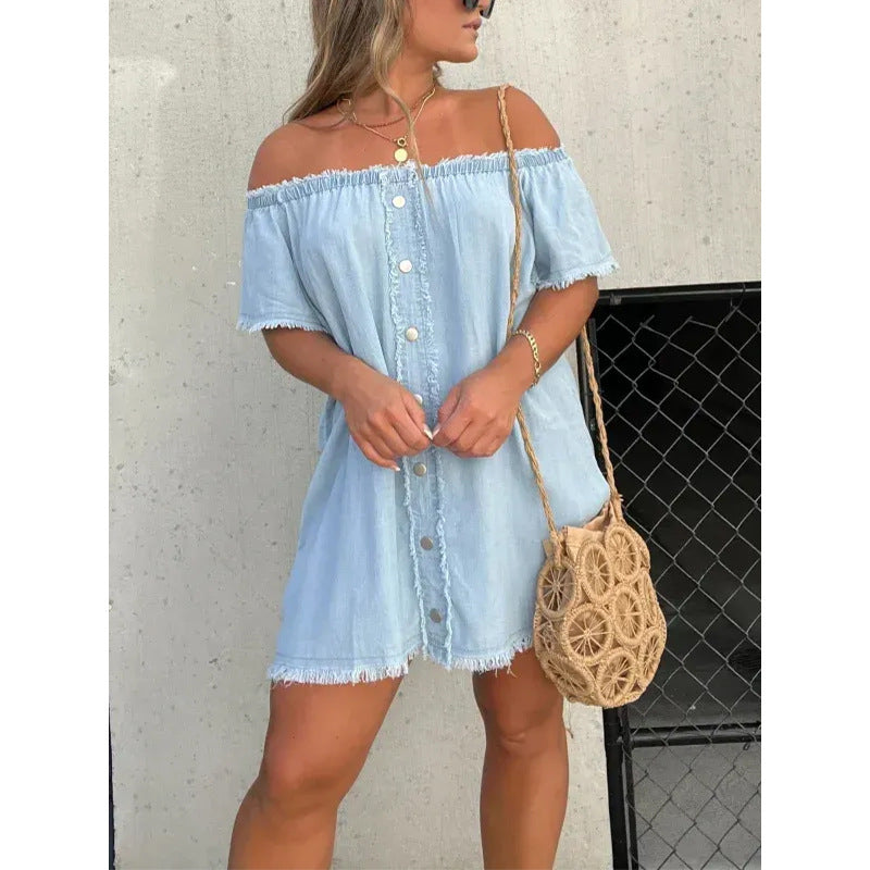 Women's Summer Hot Denim Tassel Sexy Dress Dresses