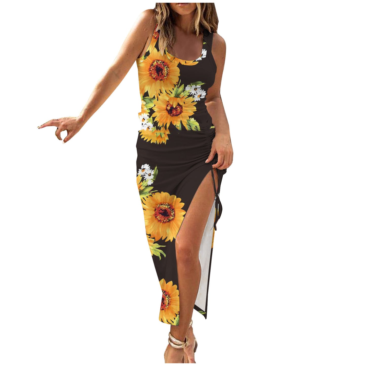 Women's Summer Sexy Split Maxi Dress Sunken Dresses