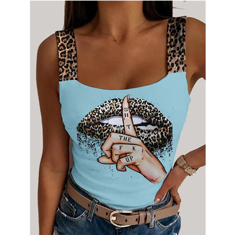 Graceful Elegant Women's Sexy Camisole Printings Tops