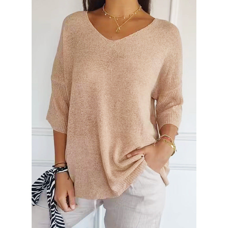 Women's Casual Basic Style Slimming Solid Color Knitwear