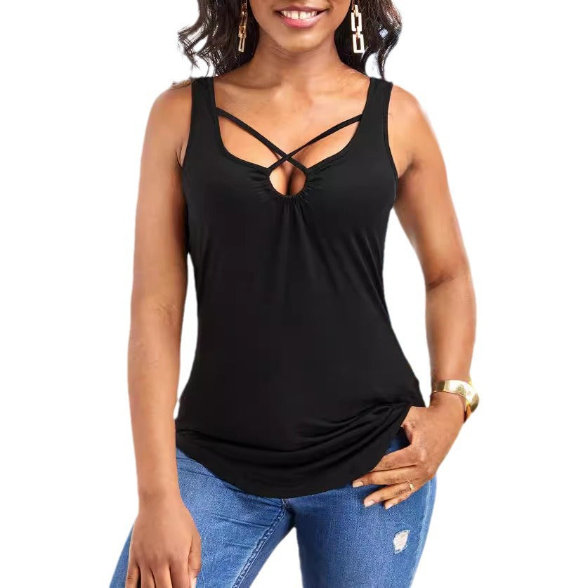 Women's Summer Sexy Hot Solid Color Sleeveless Blouses