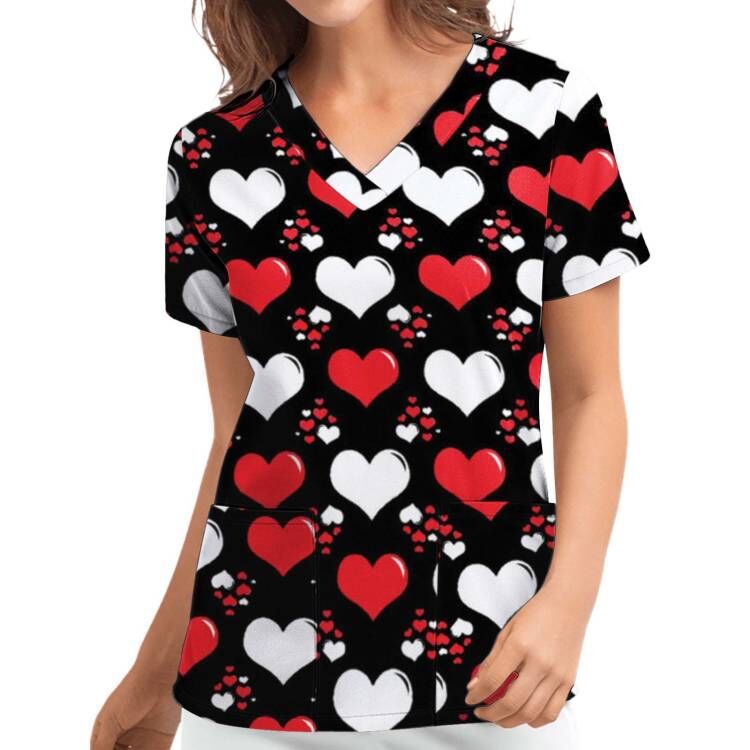 Digital Printed Love Sleeve Cloth For Blouses