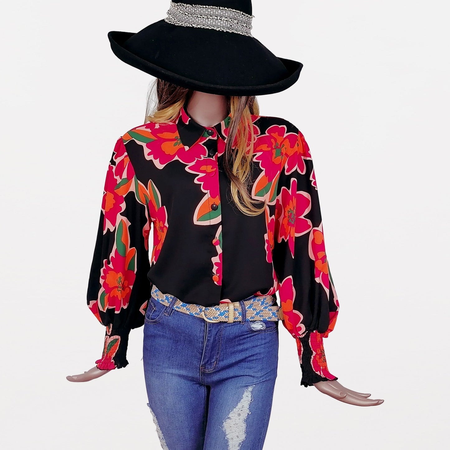 Glamorous Slouchy Classic Long Sleeve Printed Blouses