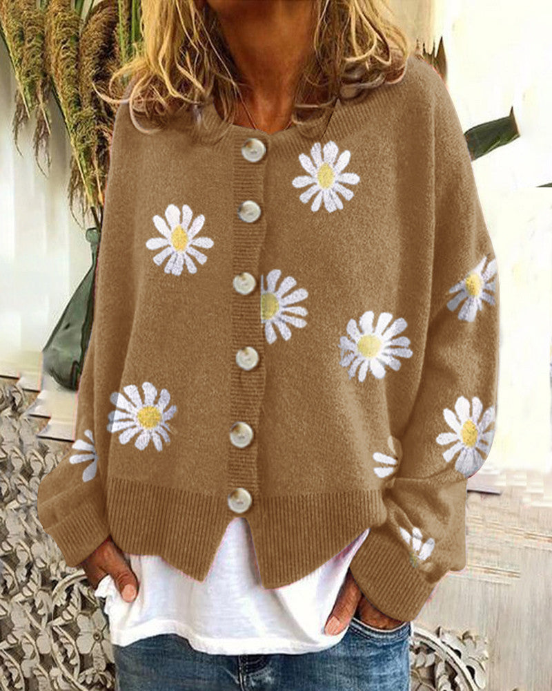 Charming Versatile Women's Small Embroidered Knitted Cardigans