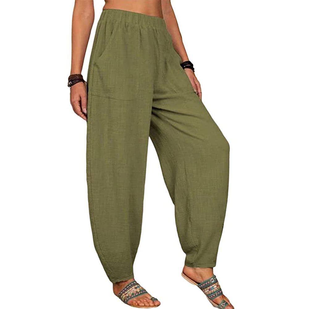 Women's Loose Cotton And Linen Casual Home Pants