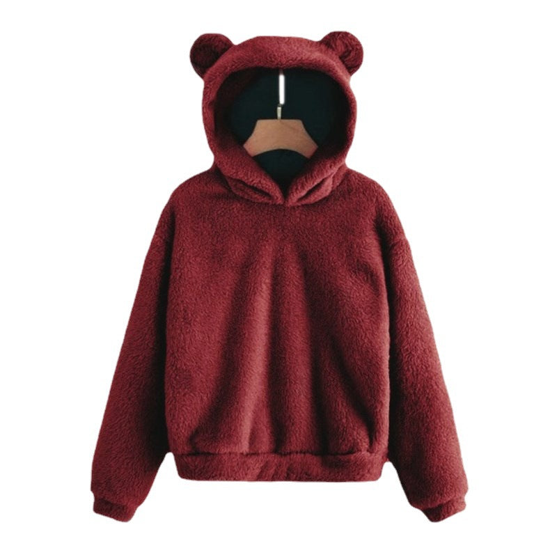 New Trendy Fluffy Rabbit Hooded Warm Sweaters