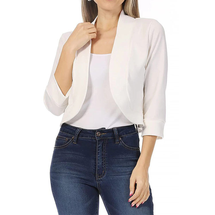 Bequeme, glamouröse, einfarbige kleine Blazer für Damen