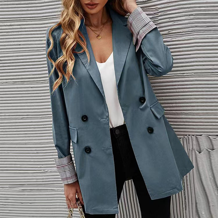 Women's Fashionable Loose Small Solid Color Collar Blazers