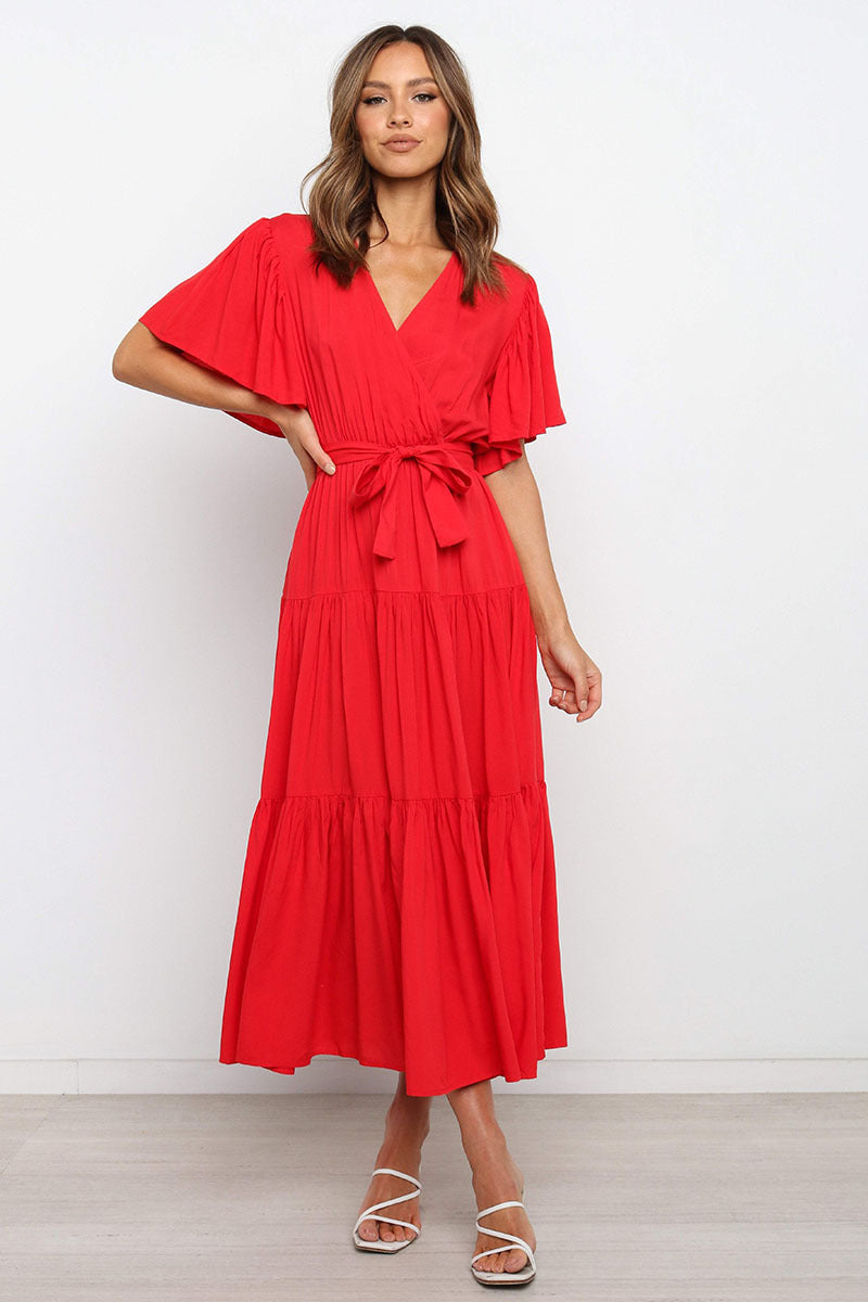 Robe longue à manches imprimées pour femmes, robes bohèmes