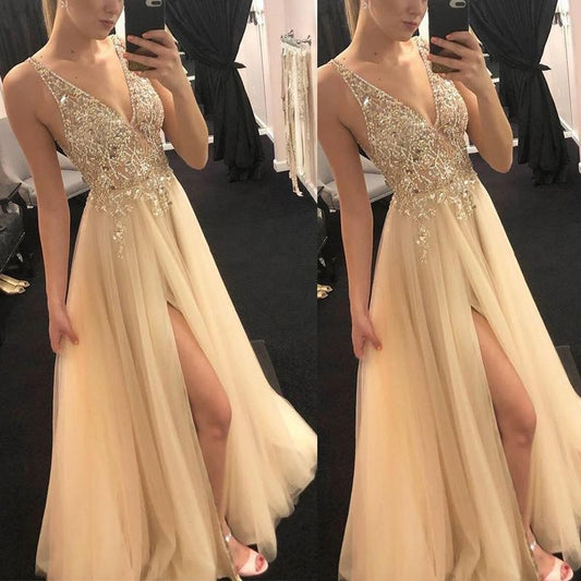 Damen Sommerkleid mit goldenen Nähten, Party- und Hochzeitskleider