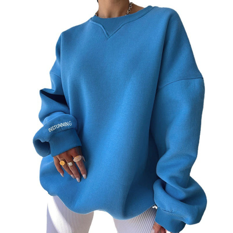 Women's Knitted Round Neck Loose Long Sleeves Spring Sweaters