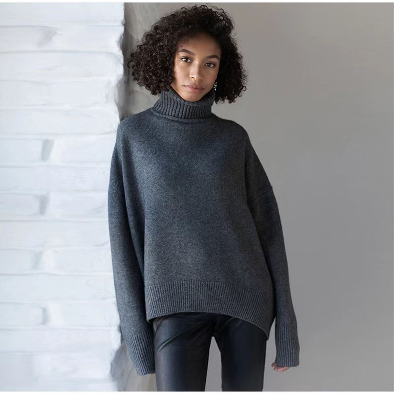 Charming Durable Women's High Collar Loose Sweaters