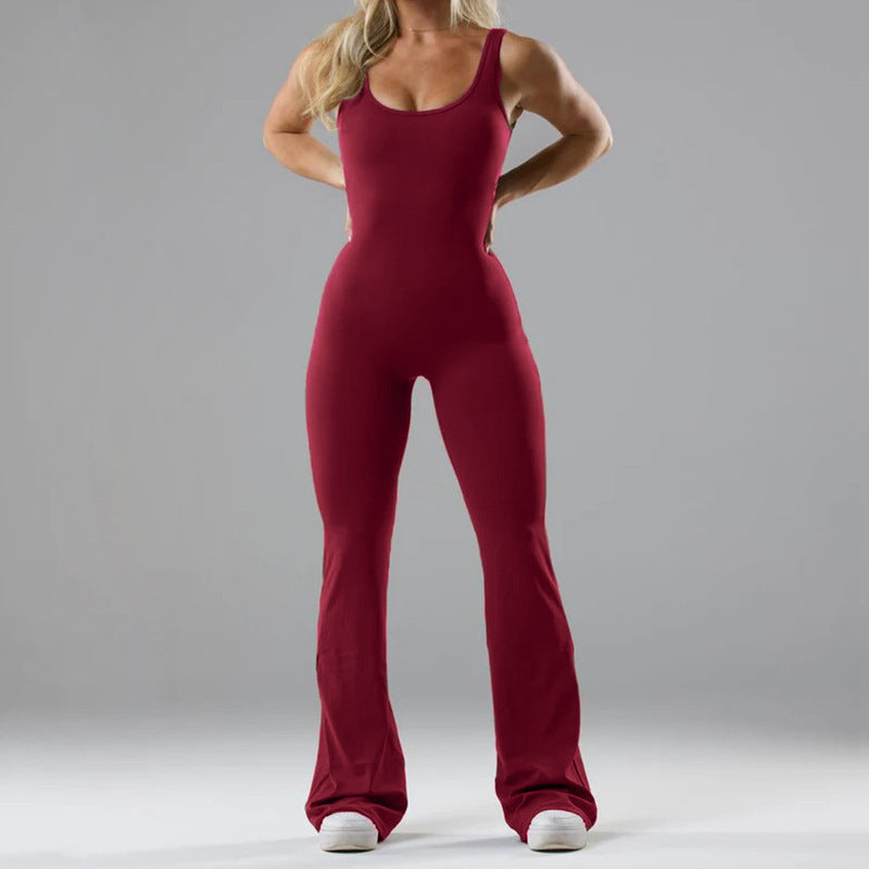 Modischer, enger Yoga-Bodysuit, lässig, hohl, nahtlos, Workout-Overalls